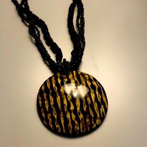 Brown and black bold necklace
